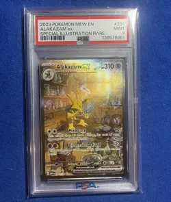2023 POKEMON MEW EN-151 SPECIAL ILLUSTRATION RARE #201 ALAKAZAM EX PSA 9 - Image 1