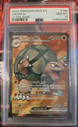 2023 Pokemon Mew En-151 Ultra Rare Golem Ex #189 PSA 10 - Image 1