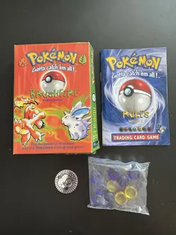 Vintage Wizards Of The Coast Pokemon Brushfire Theme Deck BOX & Instructions Etc - Image 1