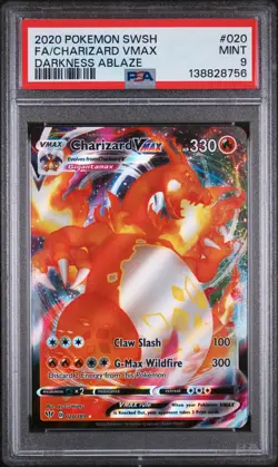 2020 POKEMON SWORD & SHIELD DARKNESS ABLAZE #020 FULL ART/CHARIZARD VMAX PSA 9 - Image 1