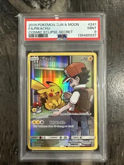 2019 Pokemon Sun & Moon Pikachu Cosmic Eclipse-secret Psa 9 - Image 1