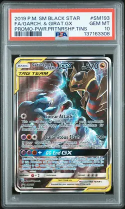 2019 POKEMON SM BLACK STAR PROMO #SM193 FULL ART/GARCHOMP & GIRATINA GX PSA 10 - Image 1