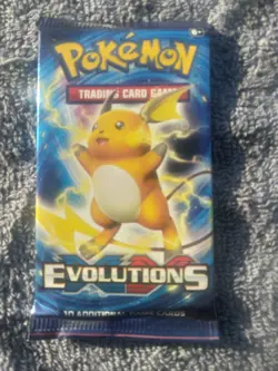 Pokemon XY Evolution Factory Sealed Booster Pack Raichu Art - Image 1