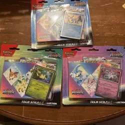 Pokemon TCG: Scarlet Violet Prismatic Evolutions Tech Sticker Collection 3X Lot - Image 1