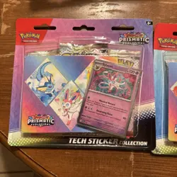 Pokemon TCG: Scarlet Violet Prismatic Evolutions Tech Sticker Collection 3X Lot - Image 2