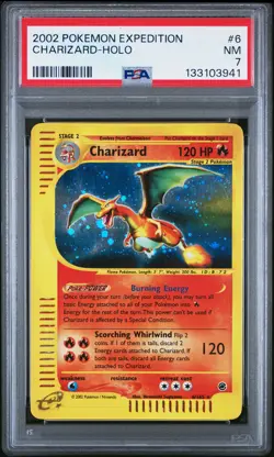 2002 POKEMON EXPEDITION #6 CHARIZARD-HOLO PSA 7 - Image 1