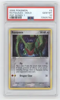 2006 POKEMON POP SERIES 1 RAYQUAZA HOLO 3/17 PSA 10 Q1887 - Image 1