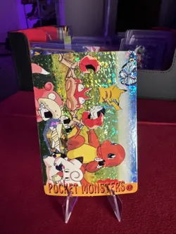 Pokemon Pocket Monsters Vending Prism Holo Vintage Sticker #13 Pikachu Slowpoke - Image 1