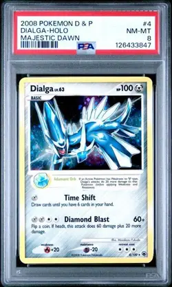 #4 2008 Pokemon Diamond & Pearl Majestic Dawn Dialga Holo PSA 8 4/100 - Image 1