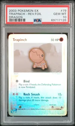 Trapinch Reverse Foil - PSA 10 ~ LOW POP *6* - Pokemon TCG EX Dragon 79/97 - Image 2