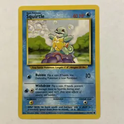 Pokemon TCG Squirtle Base Set Unlimited Common Card 63/102 LP/MP - Image 1
