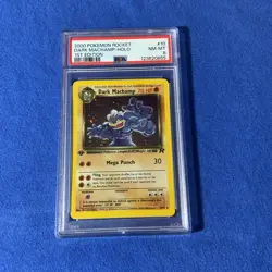 2000 POKEMON TEAM ROCKET Card DARK MACHAMP -HOLO 10/82 1ST EDITION PSA 8 - Image 1