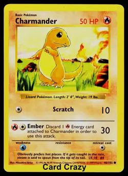 Charmander 046/102 - Base Set (Shadowless) Pokemon Card [Light Play] - Image 1