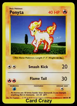 Ponyta 060/102 - Base Set (Shadowless) Pokemon Card [Light Play] - Image 1
