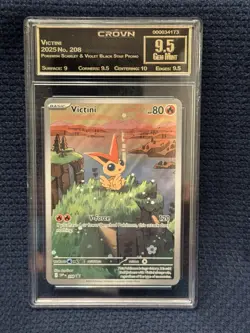 CROWN 9.5 GEM MINT Victini 208 SVP Black Star Promo SVP208 Pokemon Card 066 - Image 1