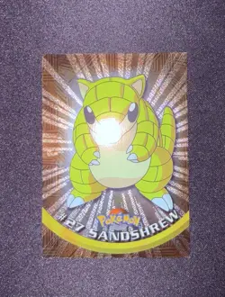 Sandshrew #27 - Topps Chrome Holo Pokemon Card TV 2000 - Black Topps Label (2nd) - Image 2