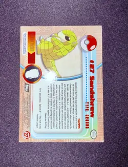 Sandshrew #27 - Topps Chrome Holo Pokemon Card TV 2000 - Black Topps Label (2nd) - Image 3