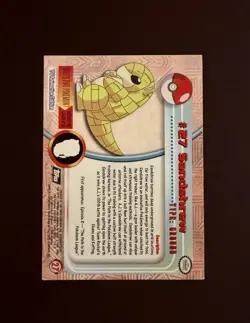 Sandshrew #27 - Topps Chrome Holo Pokemon Card TV 2000 - Black Topps Label (2nd) - Image 4