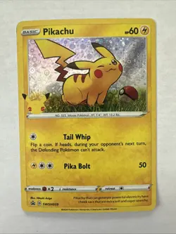 Pokemon TCG Pikachu SWSH039 Sword & Shield Holo Black Star Promo Card - Image 1