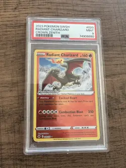 Pokemon TCG Radiant Charizard Crown Zenith Card PSA 9 020/159 - Image 1