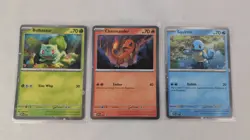 Pokemon 151 Poster Collection Promo Cards Charmander Bulbasaur Squirtle SVP046 - Image 1
