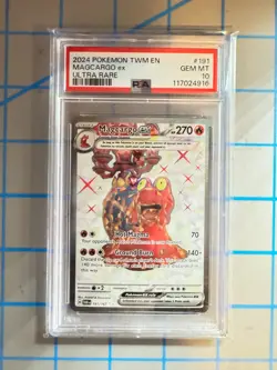 pokemon card Magcargo ex #191 Pokemon Twilight Masquerade psa 10 - Image 1