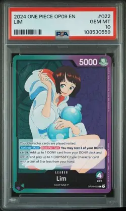 2024 One Piece OP09 EN Lim PSA 10 GEM LEADER CARD Dual Color #022 - Image 1