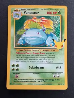 Venusaur Holo 15/102 Celebrations Classic Collection Pokemon Card NM - Image 1