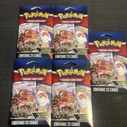 Pokemon Lot of 5 Sealed Packs (Each Pack Contains 25 Random Cards) *New Sealed* - Image 1