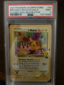 Pokemon TCG Birthday Pikachu Holo Card 24/53 Classic Collection PSA 9 - Image 1