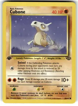 Pokemon TCG Jungle 1st Edition #50/64 Cubone LP+ - Image 1