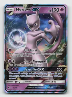Pokemon Mewtwo GX, 39/73, Shining Legends, Holo Rare, LP - Image 1