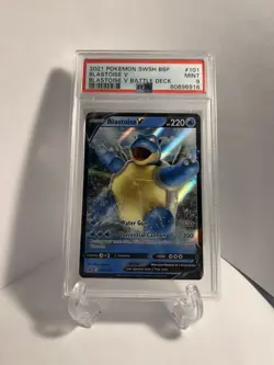2021 POKEMON SWSH BLACK STAR PROMO BLASTOISE V BATTLE DECK BLASTOISE V PSA 9 - Image 1