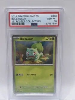 2023 POKEMON SVP EN-SV BLACK STAR PROMO 151 POSTER COLL #046 BULBASAUR PSA 10 - Image 1
