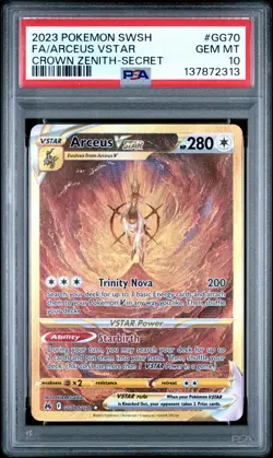 2023 POKEMON SWORD & SHIELD CROWN ZENITH SECRET FULL ART/ARCEUS VSTAR PSA 10 - Image 1
