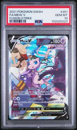 2021 POKEMON SWORD & SHIELD FUSION STRIKE #251 FULL ART/MEW V PSA 10 - Image 1