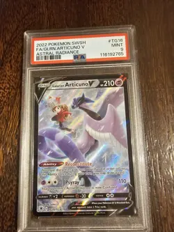 2022 POKEMON SWORD & SHIELD ASTRAL RADIANCE FULL ART/GALARIAN ARTICUNO V PSA 9 - Image 1