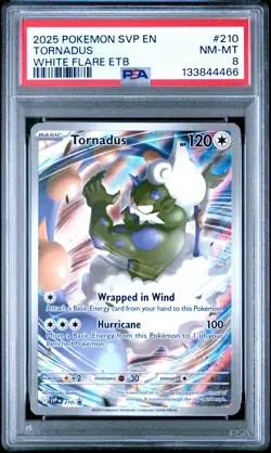 2025 POKEMON SVP EN-SV BLACK STAR PROMO #210 TORNADUS PSA 8 - Image 1