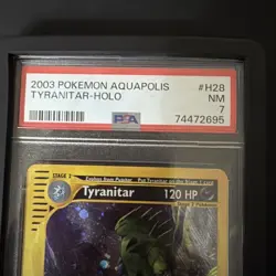 2003 Pokemon Aquapolis #H28 Tyrants-Holo PSA 7 With Black Guard - Image 3