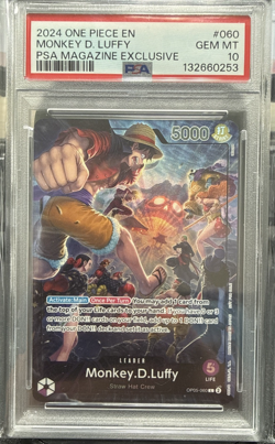 2024 One Piece EN Promo Monkey D. Luffy PSA Magazine Exclusive OP05-060 PSA 10 - Image 1
