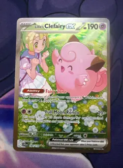 Pokemon TCG Lillie's Clefairy EX Journey Together Sir Card 184/159 NM Condition - Image 1