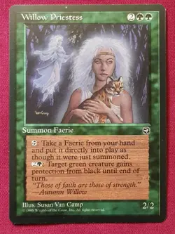 Magic The Gathering HOMELANDS WILLOW PRIESTESS green card MTG - Image 1