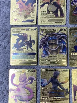 Set of 20 Cards Charizard,Blastoise,Mewtwo&More Gold Foil Fan Art Cards - Image 5