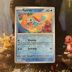 Squirtle (151 7/165) Pokemon Center exclusive stamped reverse holo Pokemon card - Image 1