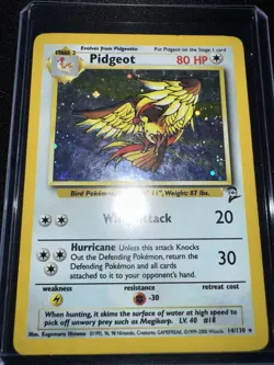 Pidgeot - 14/130 - Pokemon Base Set 2 Holo Rare Card WOTC LP - Image 1