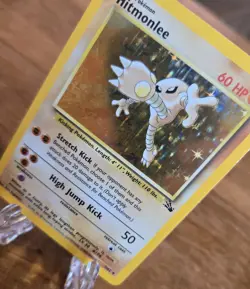 Hitmonlee 7/62 Fossil Pokemon Card Holo WOTC TCG NM - Image 3