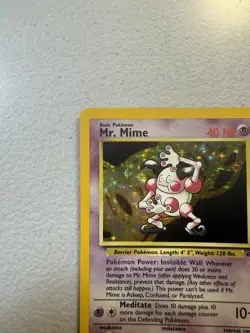 Pokemon TCG Mr. Mime Jungle Holo Card 6/64 Unlimited Rare MP Condition - Image 4