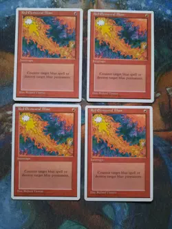 Magic the Gathering MTG -4 x Red Elemental Blast - 4th Edition - EX - Image 1