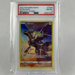 Pokemon TCG 2022 Zekrom #TG05 Brilliant Stars PSA 8 - Image 1