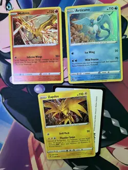 Pokemon Legendary Bird Trio Cosmo Foil Promo Bundle Zapdos Moltres Articuno + CC - Image 1